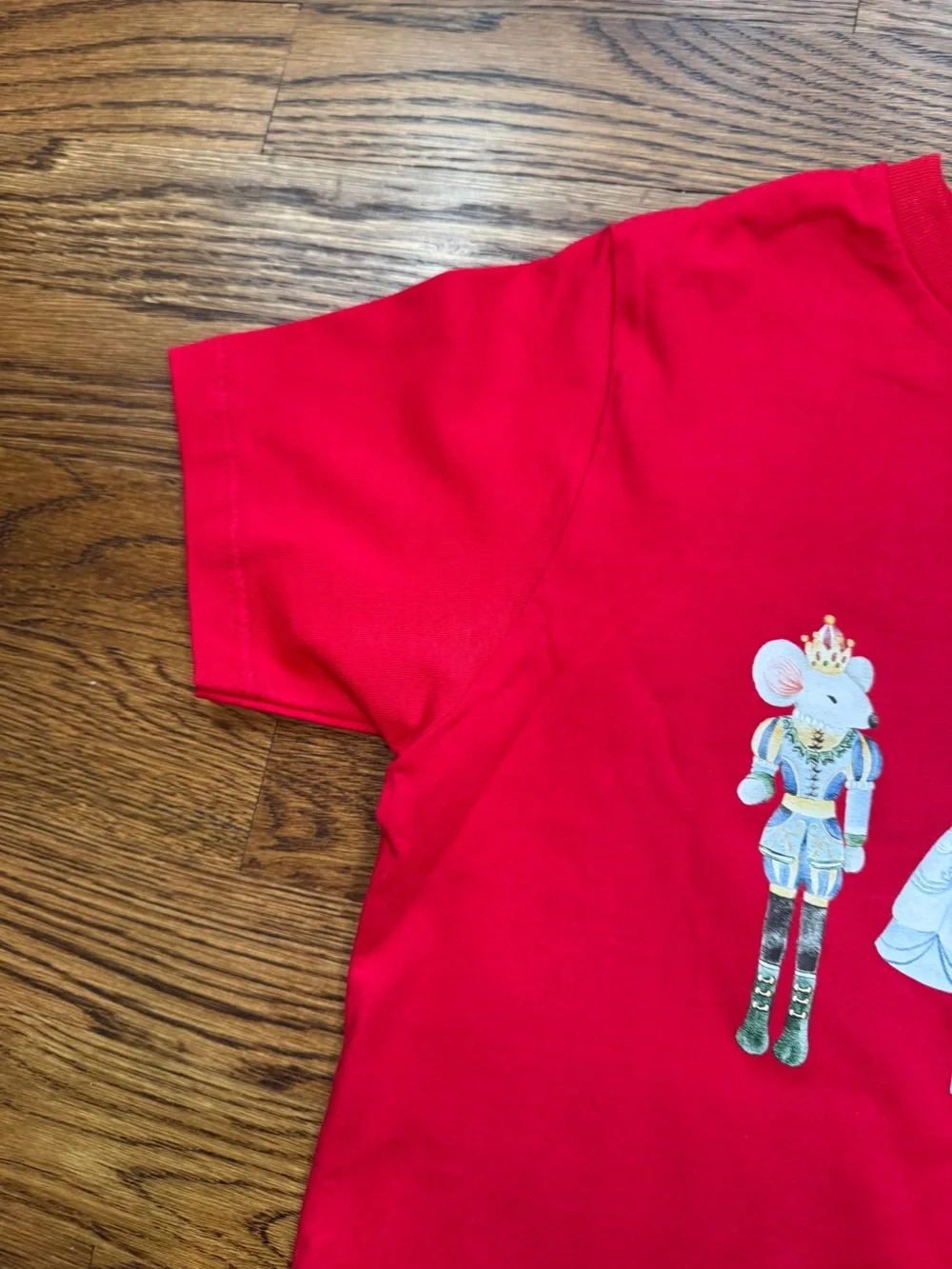 Nutcracker Girls Sugar Plum Mouse King Ballerina Christmas Graphic Tee 10-12